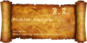 Michler Kaplony névjegykártya